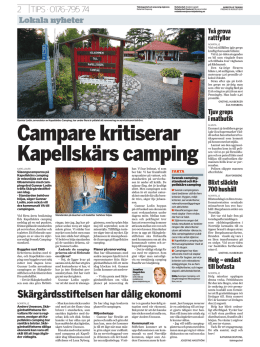 Campare kritiserar Kapellskärs camping