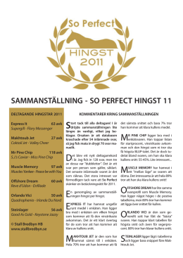 SAMMANSTÄLLNING - SO PERFECT HINGST 11
