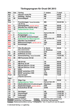 Tävlingsprogram 2013 11.87 Kb PDF
