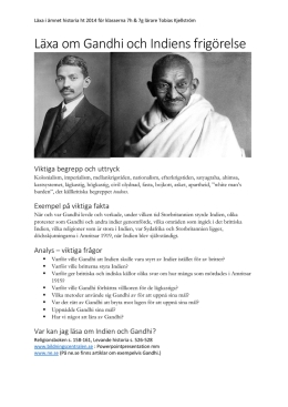 Läxa om Gandhi och Indiens frigörelse