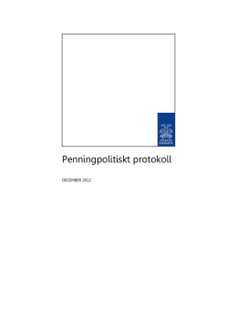Penningpolitiskt protokoll, december 2012