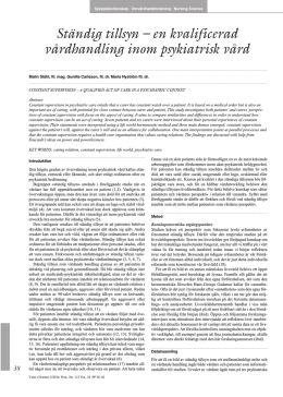 Ständig tillsyn - Nordic Journal of Nursing Research
