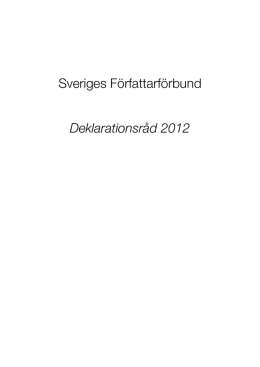 Sveriges Författarförbund Deklarationsråd 2012