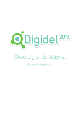 Ökad digital delaktighet - förslag från Digidel 2013