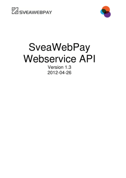 SveaWebPay Webservice API