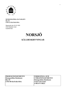 NORSJÖ - Demografiska databasen
