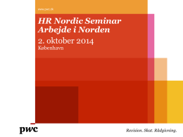 HR Nordic Seminar Arbejde i Norden 2. oktober 2014