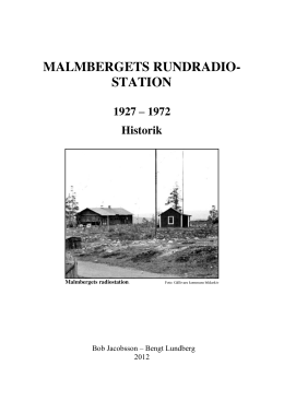 Malmbergets radiostation. 1927-1972 – LÄS PDF