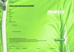 Ansökan Trimtex sponsorkontrakt 2014/2015