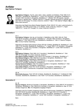 Ansedel (pdf) - Jan Fredmans sl&auml;ktforskning
