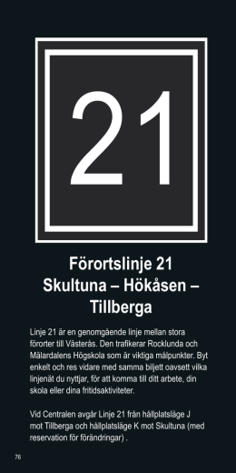 Förortslinje 21 Skultuna – Hökåsen – Tillberga