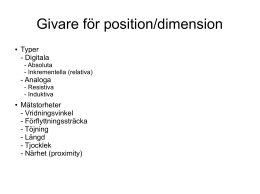 Givare för position/dimension