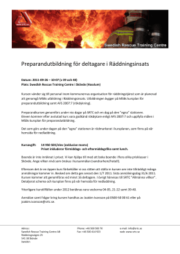 Preparandutbildning f&ouml;r deltagare i R&auml;ddningsinsats