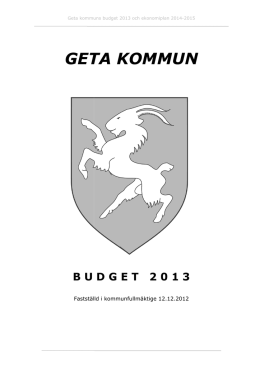 Budget 2013 - Geta kommun