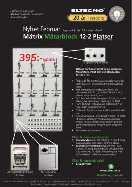 Mätrix Mätarblock 12-2 Platser