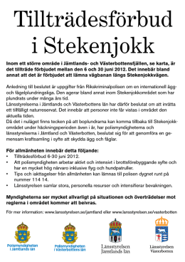 Tillträdesförbud i Stekenjokk