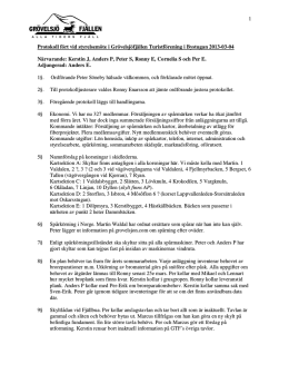 1 Protokoll f&ouml;rt vid styrelsem&ouml;te i Gr&ouml;velsj&ouml;fj&auml;llen