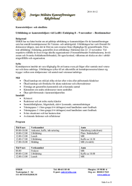 Utbildning av kamratstödjare vid LedR i Enköping 8 – 9