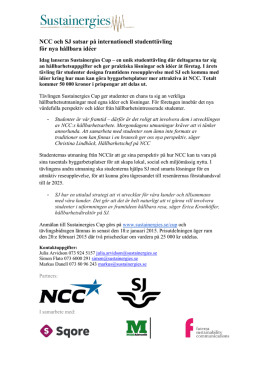 NCC och SJ satsar på internationell studenttävling