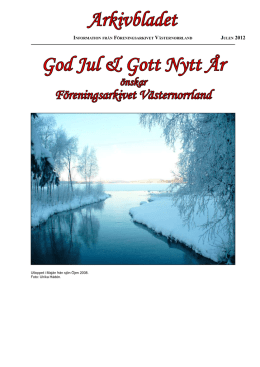 Arkivbladet God Jul & Gott Nytt År