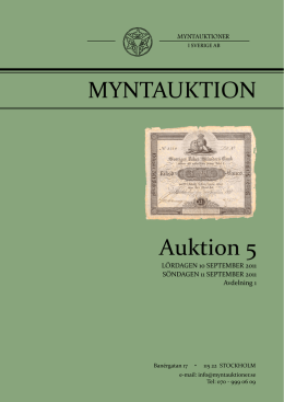 Auktion 5 MYNTAUKTION - Myntauktioner i Sverige AB