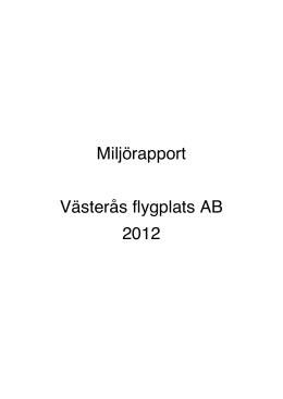 Miljörapport Västerås flygplats AB 2012