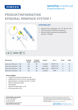 Produktinformation EPiduraL miniPaCk SYStEm 1