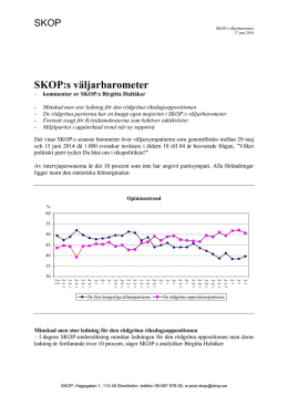 SKOPs väljarbarometer, 17 juni 2014