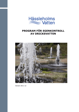 egenkontrollprogram - Hässleholms Vatten AB