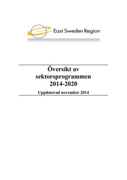 East Sweden kontorets programöversikt för EU:s sektorsprogram