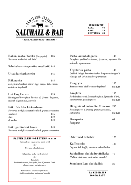 Sommarmeny - Jessens Saluhall & Bar