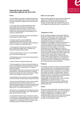 Uddevalla Energis särskilda avtalsvillkor gällande från 2012-10-01