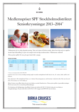 Medlemspriser SPF Stockholmsdistriktet