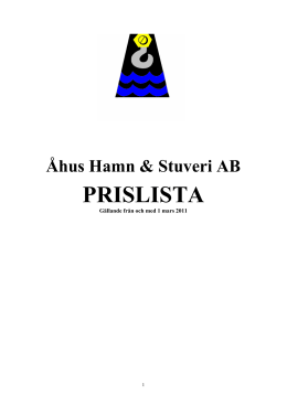 PRISLISTA - Åhus Hamn & Stuveri AB