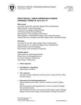 protokoll från näringslivsråd spånga-tensta 2013-02-19 - Spanga