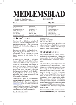 Medlemsblad 2012 - Levälä Släktförening