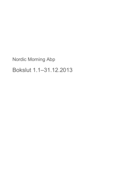 Bokslut - Nordic Morning