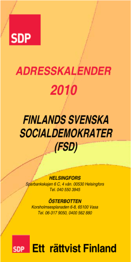 ADRESSKALENDER FINLANDS SVENSKA