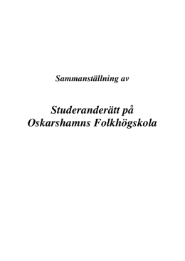Studeranderätt på Oskarshamns Folkhögskola