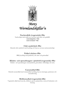 Meny Wermlandskällar`n Nachotallrik (vegetarisk) 29kr