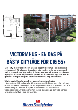 VICTORIAHUS - EN OAS PÅ BÄSTA CITYLÄGE FÖR DIG 55+