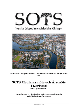 SOTS Medlemsmöte och Årsmöte i Karlstad