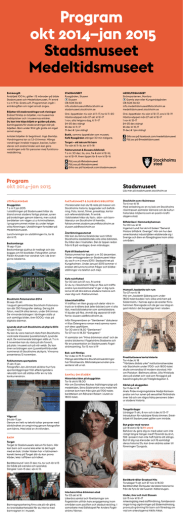 Program okt 2014–jan 2015 Stadsmuseet