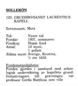 SOLLERÖN 123. GRUDDBO/SANKT LAURENTIUS KAPELL