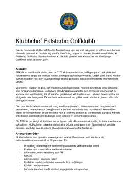 Klubbchef Falsterbo Golfklubb - annons 2013-10