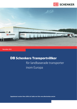 DB Schenkers Transportvillkor för landbaserade