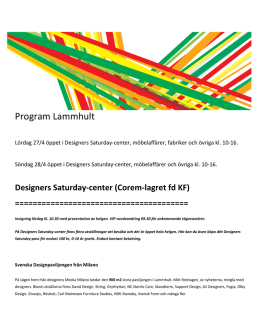 Program Lammhult - Designers Saturday