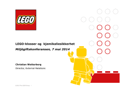 LEGO-klosser og kjemikaliesikkerhet Miljögiftskonferansen, 7 mai