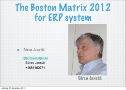Boston Matrix – 2012
