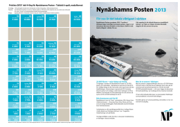 För oss är det lokala viktigast i världen Nynäshamns Posten 2013